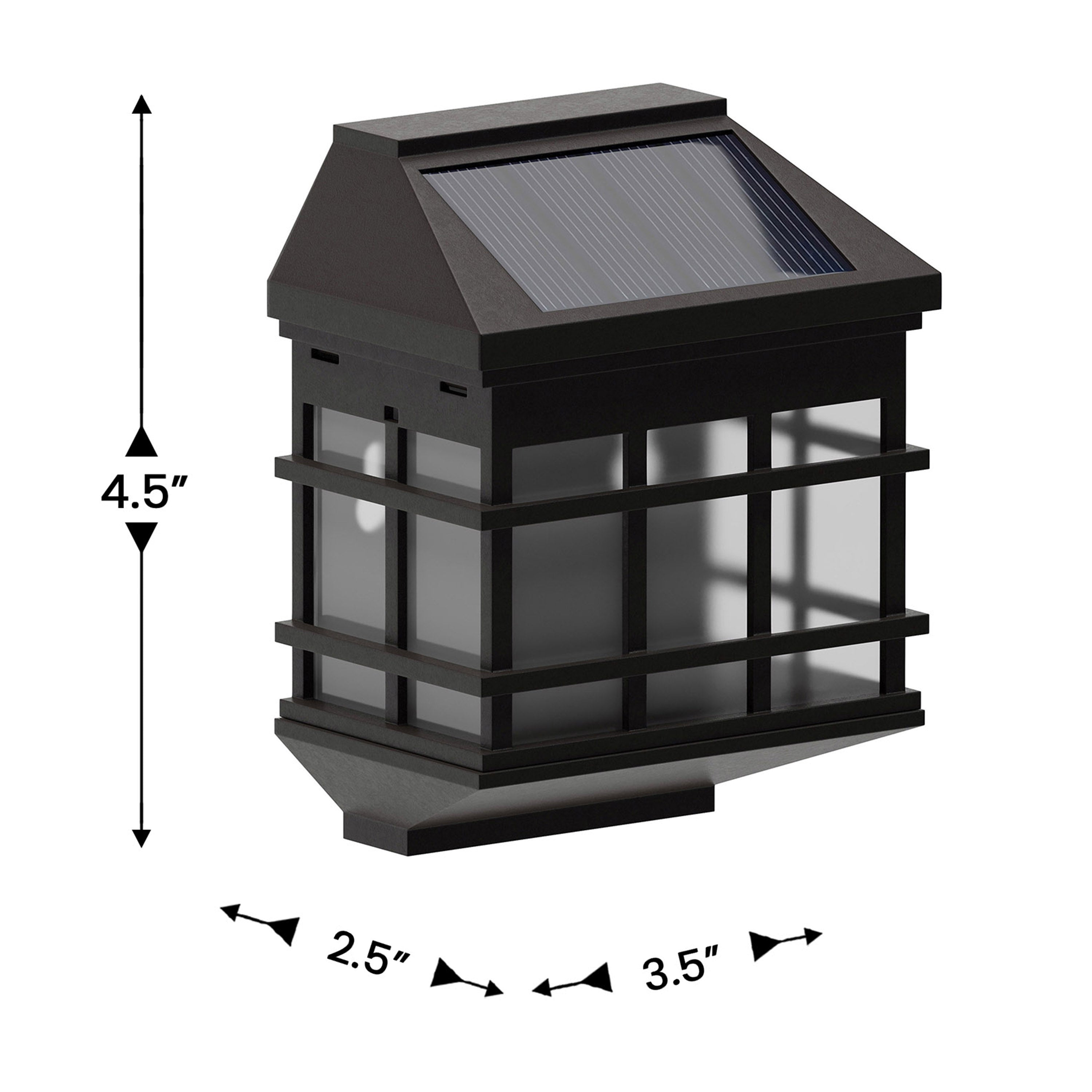 Holder 6 Pack Brown Wall Mount LED Solar Lights - Weather Resistant Brown Decorative Solar Powered Lights - Deck and Fencing Solar Lights