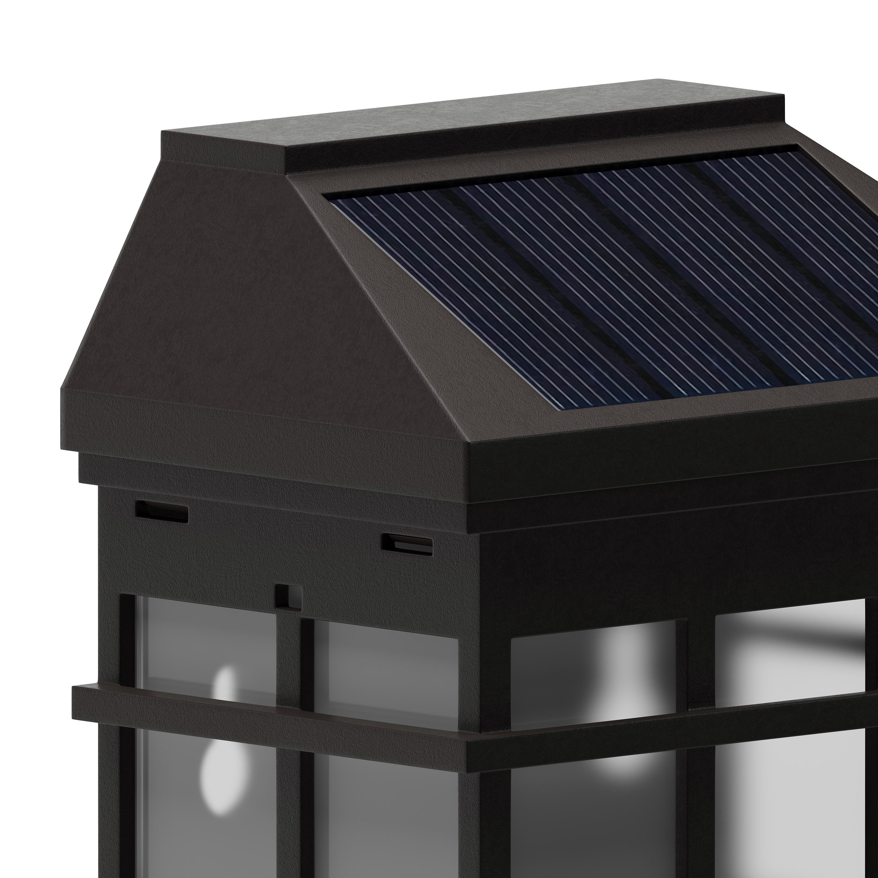 Holder 6 Pack Brown Wall Mount LED Solar Lights - Weather Resistant Brown Decorative Solar Powered Lights - Deck and Fencing Solar Lights