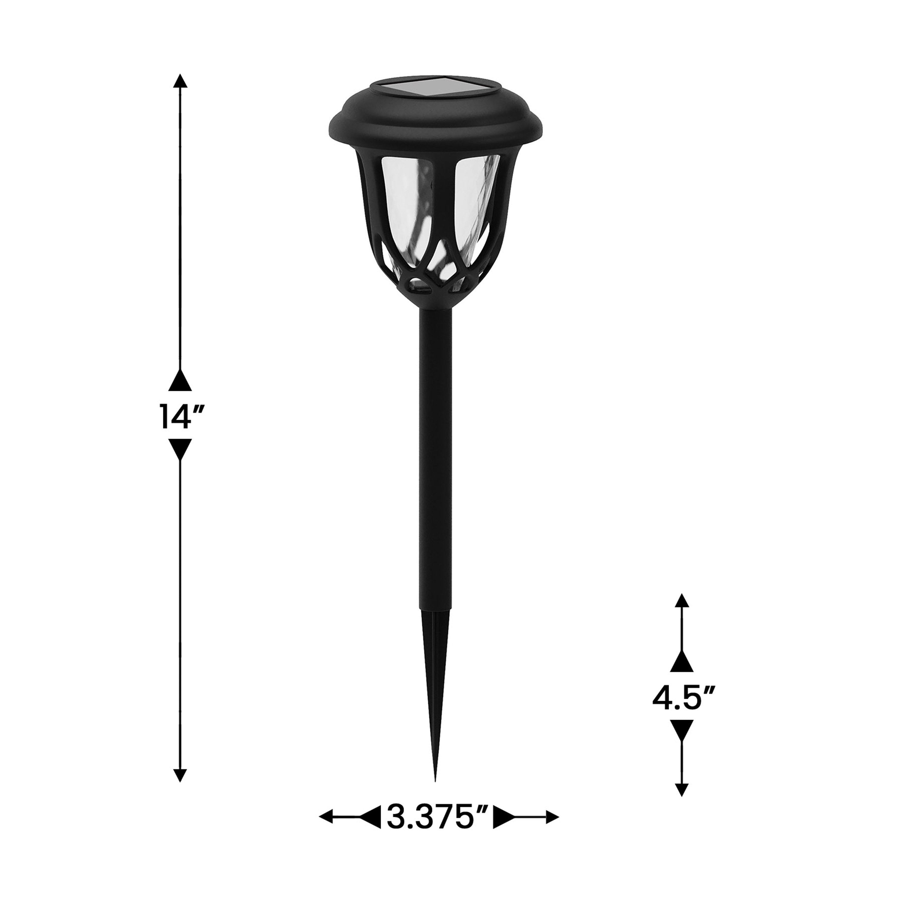 Hess 8 Pack Black Tulip Design LED Solar Lights Weather Resistant Outdoor Solar Powered Lights for Pathway, Garden, & Yard
