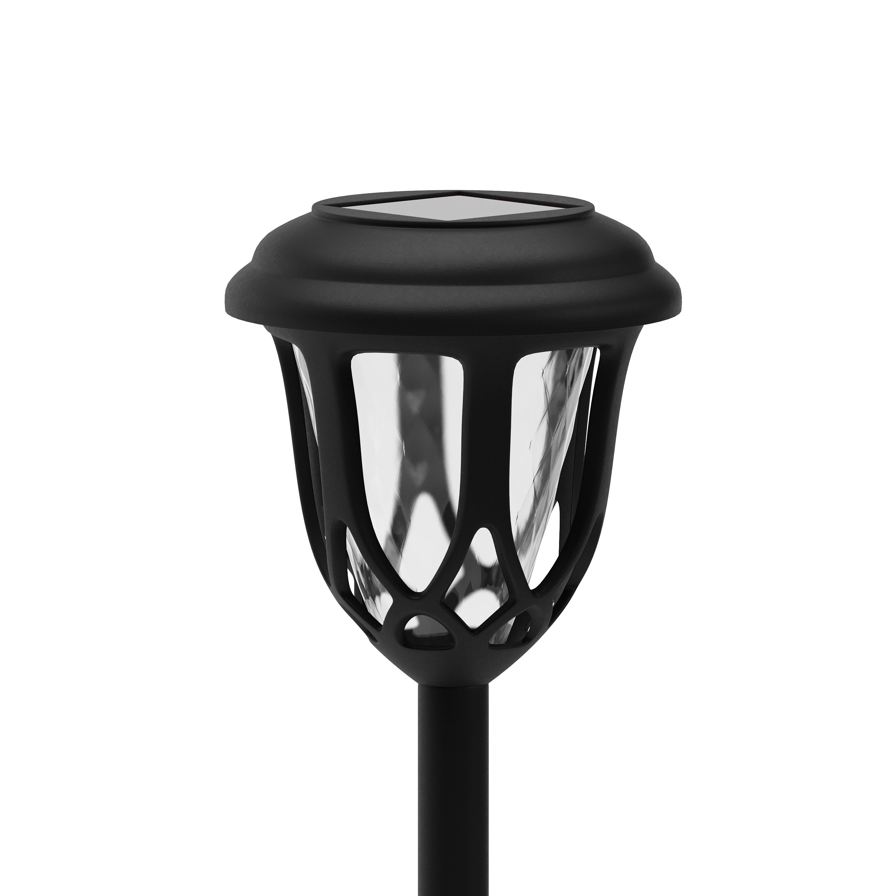Hess 8 Pack Black Tulip Design LED Solar Lights Weather Resistant Outdoor Solar Powered Lights for Pathway, Garden, & Yard
