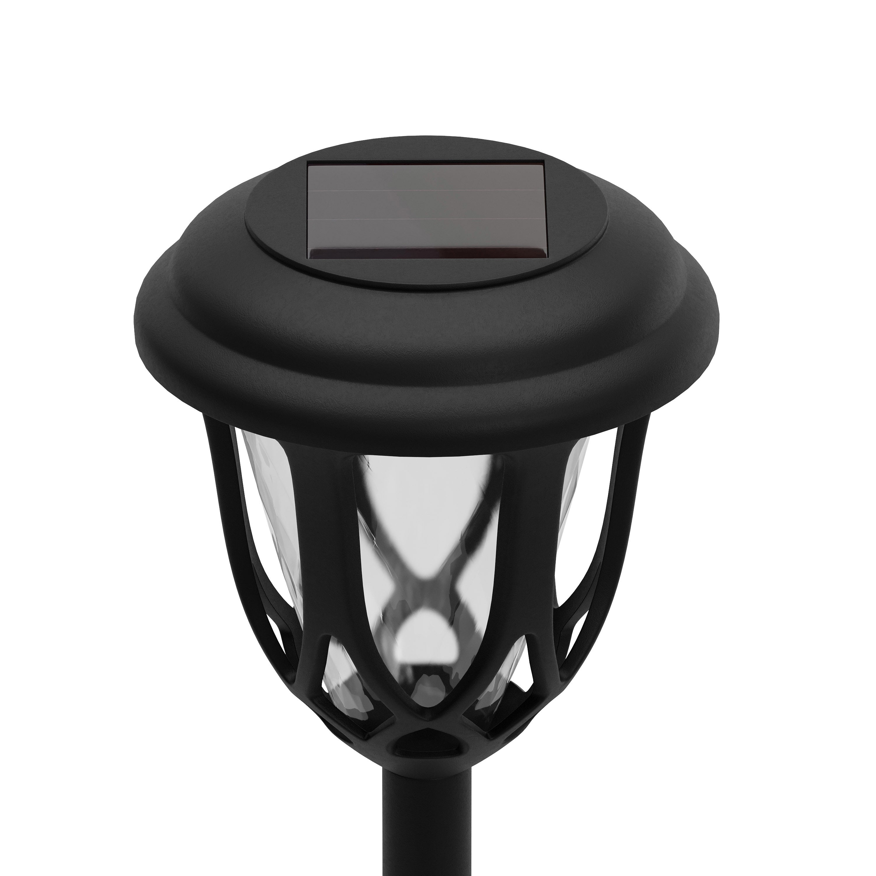 Hess 8 Pack Black Tulip Design LED Solar Lights Weather Resistant Outdoor Solar Powered Lights for Pathway, Garden, & Yard