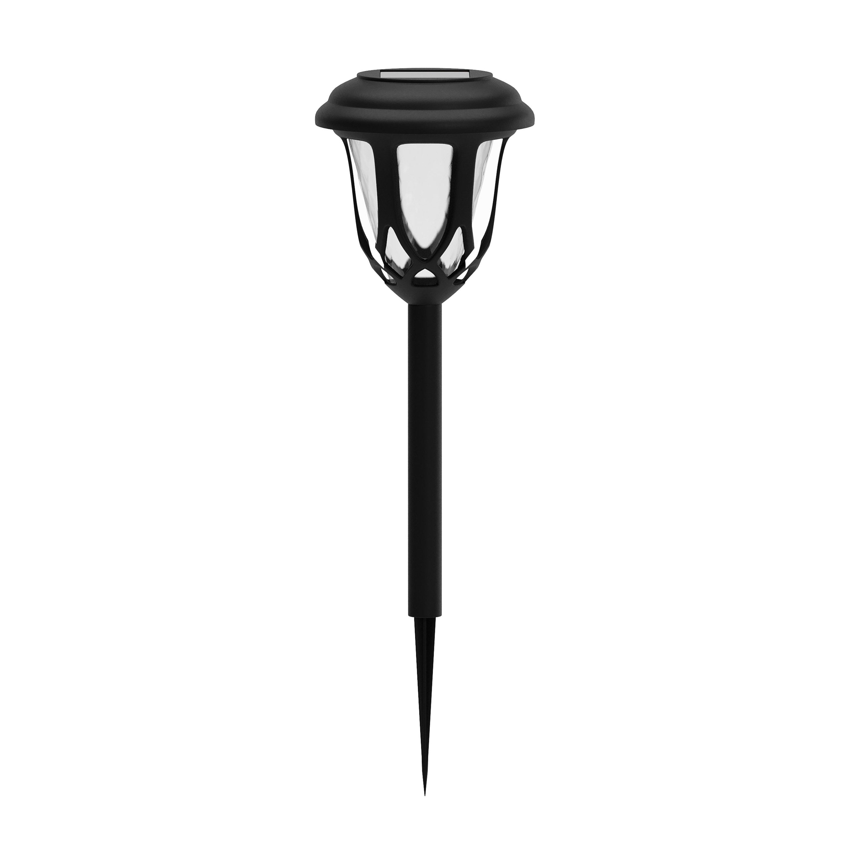 Hess 8 Pack Black Tulip Design LED Solar Lights Weather Resistant Outdoor Solar Powered Lights for Pathway, Garden, & Yard