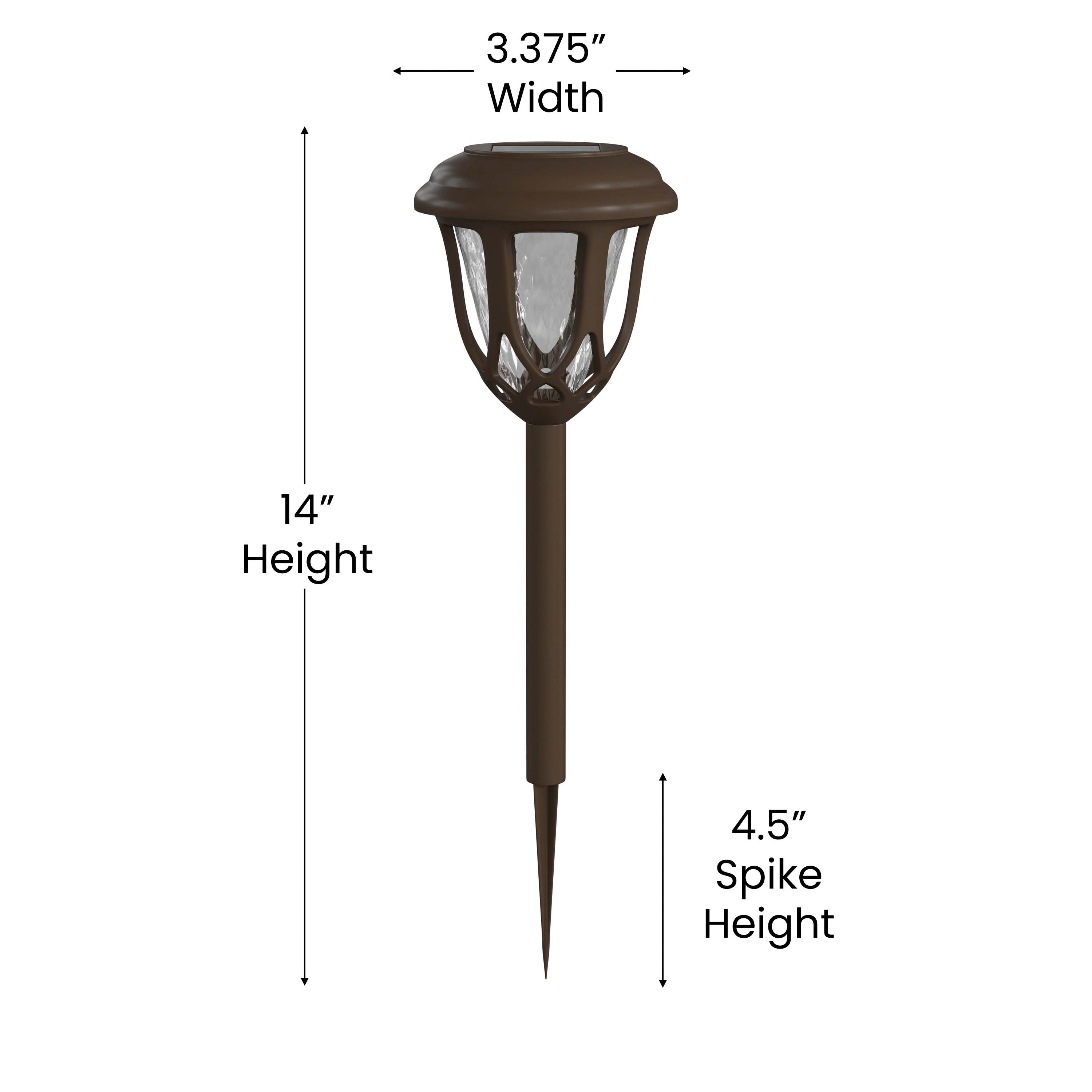 Hess 8 Pack Brown Tulip Design LED Solar Lights Weather Resistant Outdoor Solar Powered Lights for Pathway, Garden, & Yard