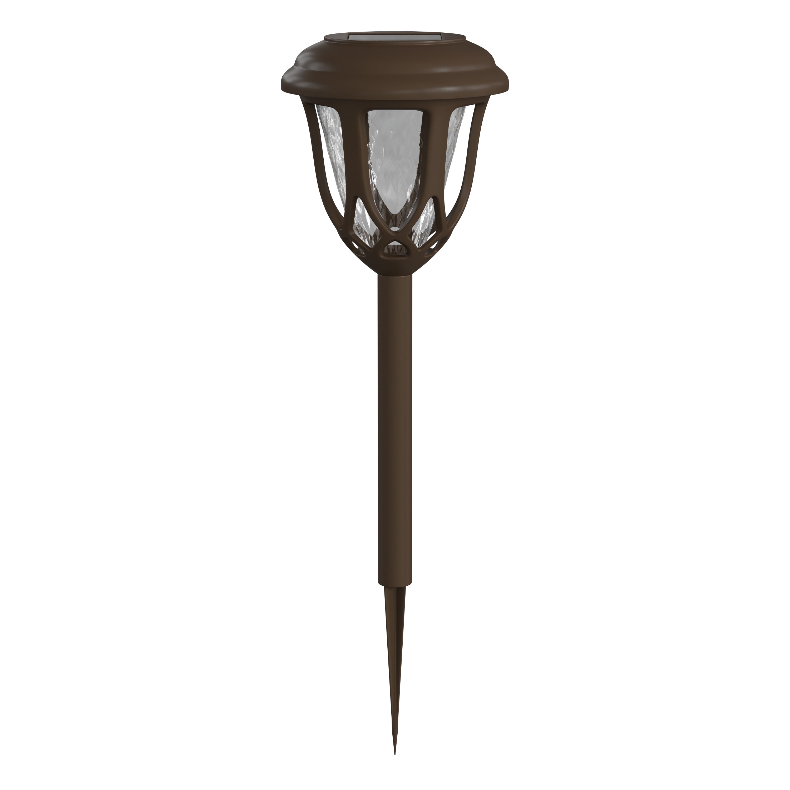 Hess 8 Pack Brown Tulip Design LED Solar Lights Weather Resistant Outdoor Solar Powered Lights for Pathway, Garden, & Yard