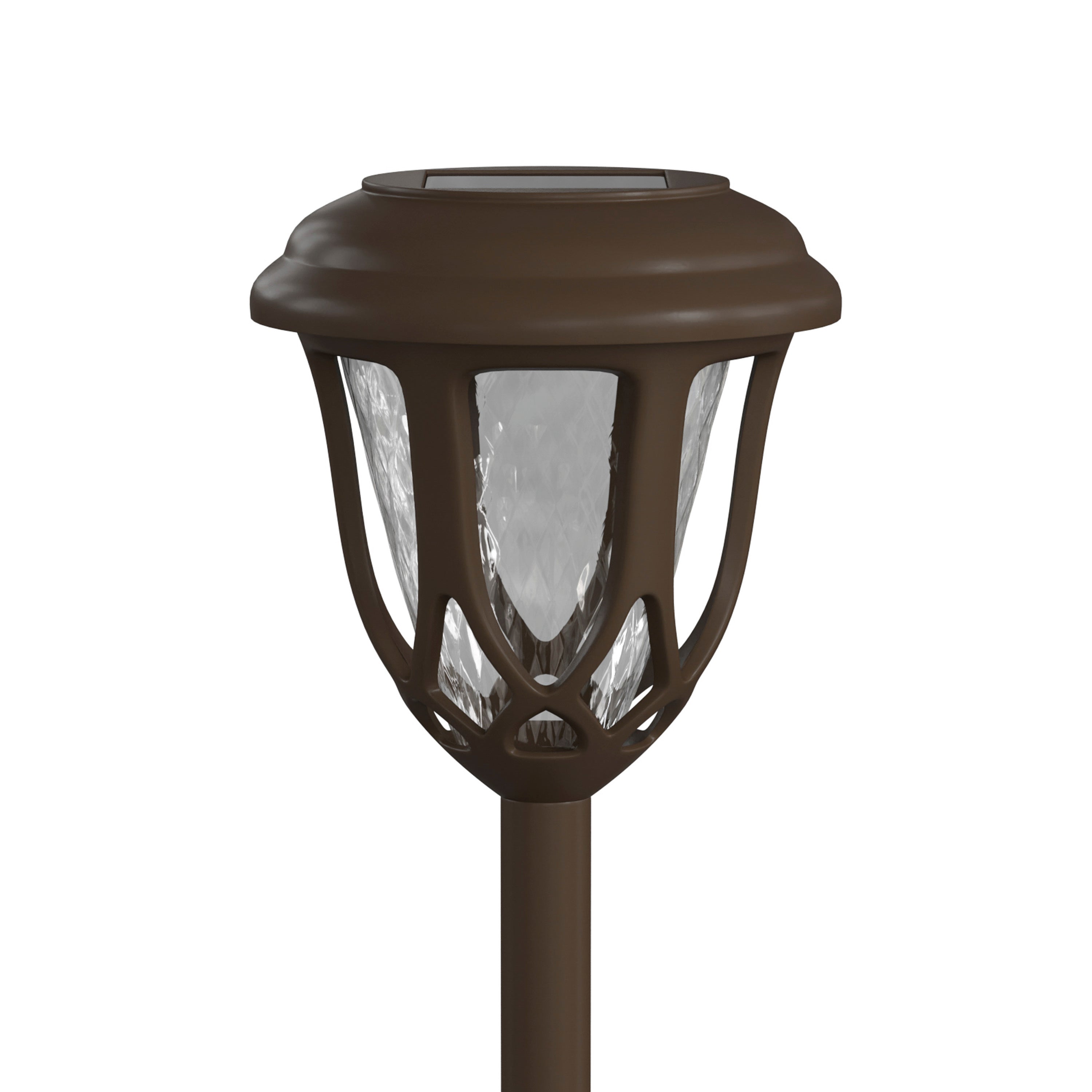 Hess 8 Pack Brown Tulip Design LED Solar Lights Weather Resistant Outdoor Solar Powered Lights for Pathway, Garden, & Yard