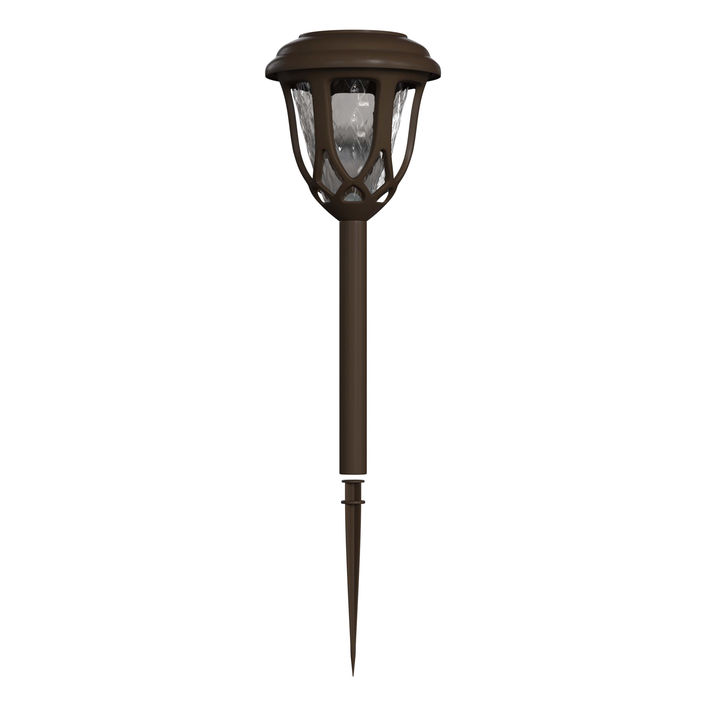 Hess 8 Pack Brown Tulip Design LED Solar Lights Weather Resistant Outdoor Solar Powered Lights for Pathway, Garden, & Yard