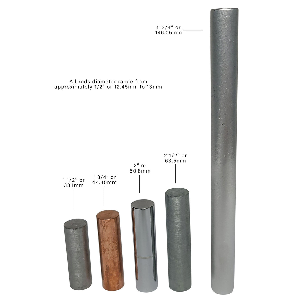 Density Rod or Equal Mass Set, Includes 5 Metals, Case of 10 Sets