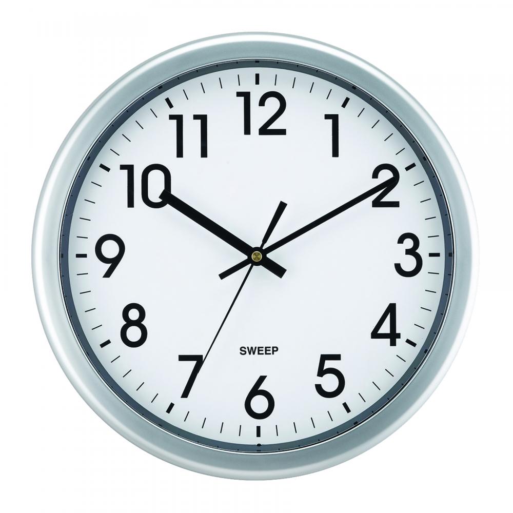 Impecca 12 Inch Quiet Movement Wall Clock - Silver
