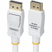 StarTech.com 6ft (1.8m) White VESA Certified DisplayPort 1.2 Cable 4K 60Hz 21.6Gbps Latching DP Connectors DP 1.2 DisplayPort Cable DP Monitor Cord M/
