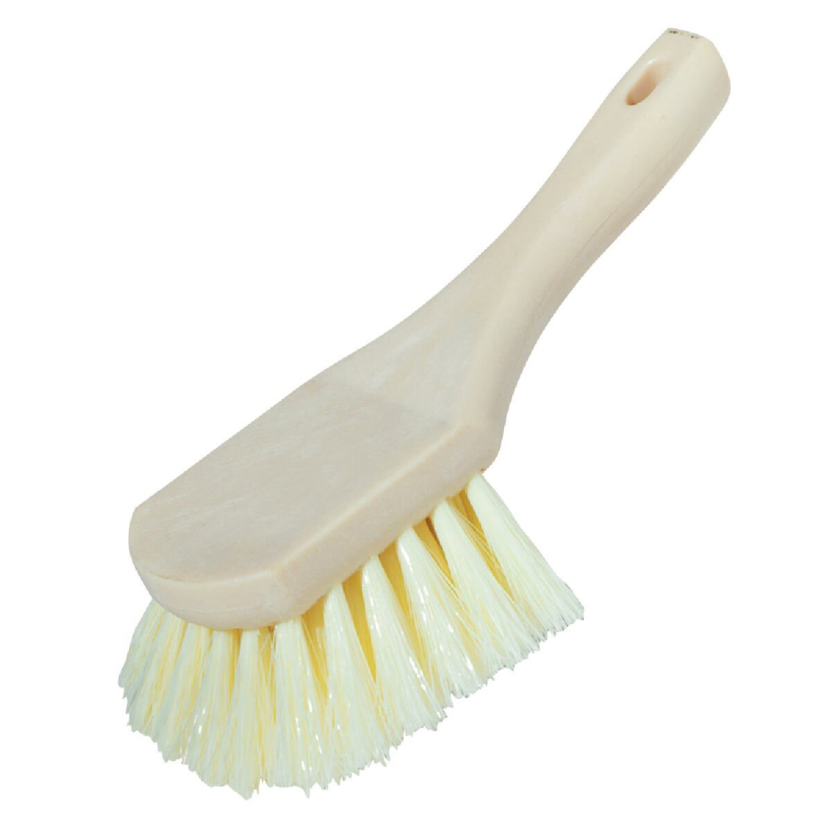 9 In. x 3 In. White Polypropylene Bristle Plastic Scrub Brush