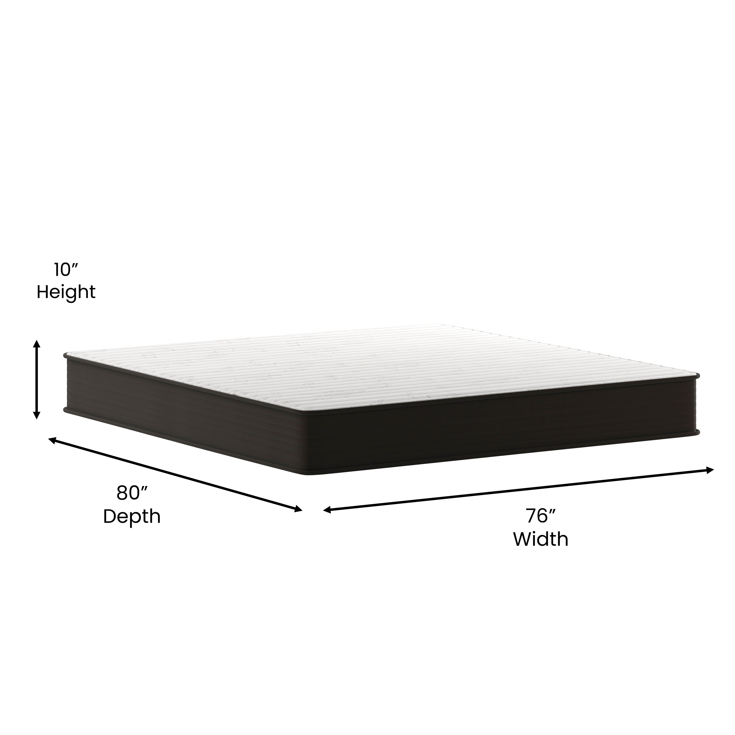 Dream 10 Inch Hybrid Mattress, King Size High Density Foam and Pocket Spring Mattress in a Box, CertiPur-US Certified Foam, White/Black