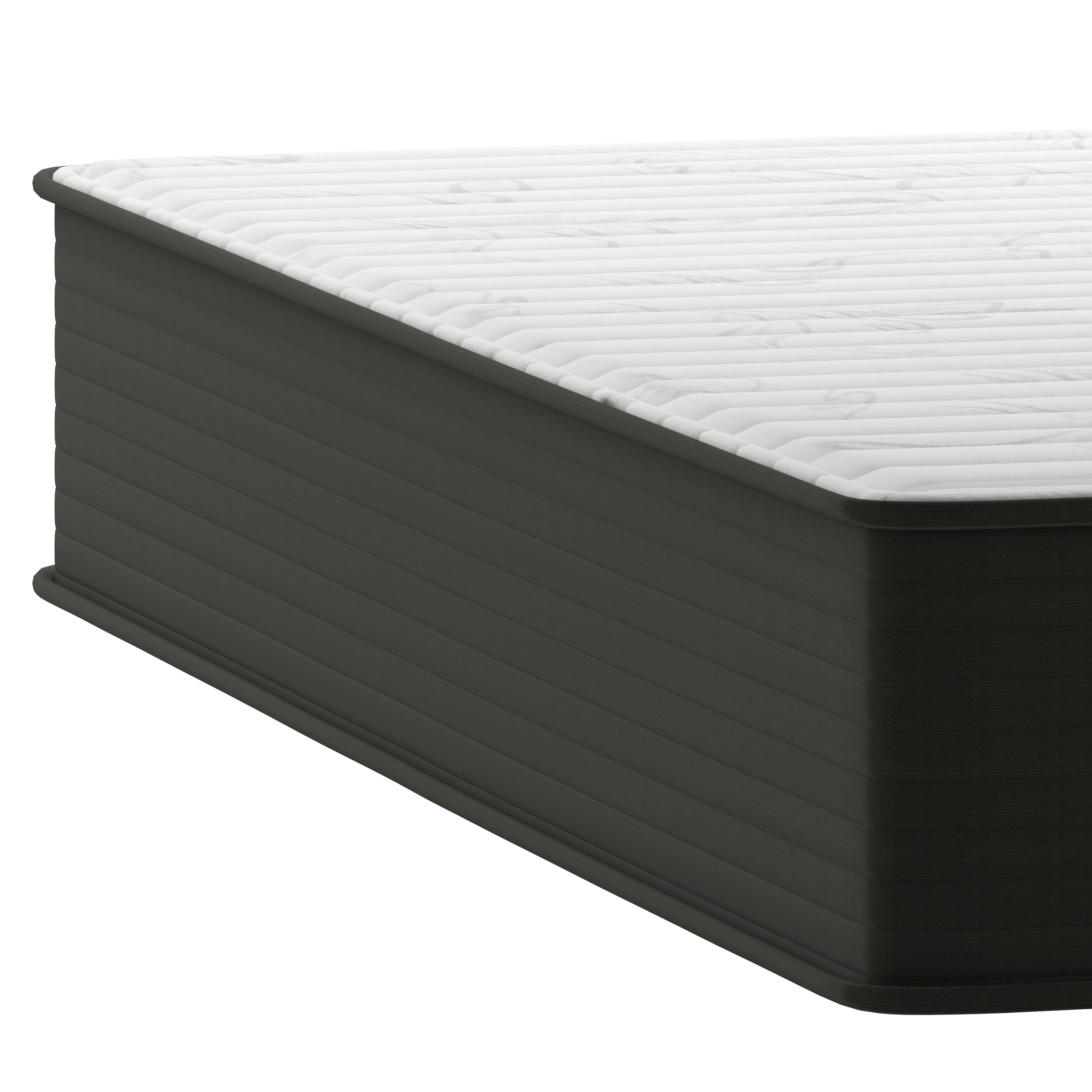 Dream 12 Inch Hybrid Mattress, King Size High Density Foam and Pocket Spring Mattress in a Box, CertiPur-US Certified Foam, White/Black