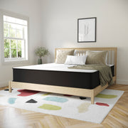 Dream 12 Inch Hybrid Mattress, King Size High Density Foam and Pocket Spring Mattress in a Box, CertiPur-US Certified Foam, White/Black