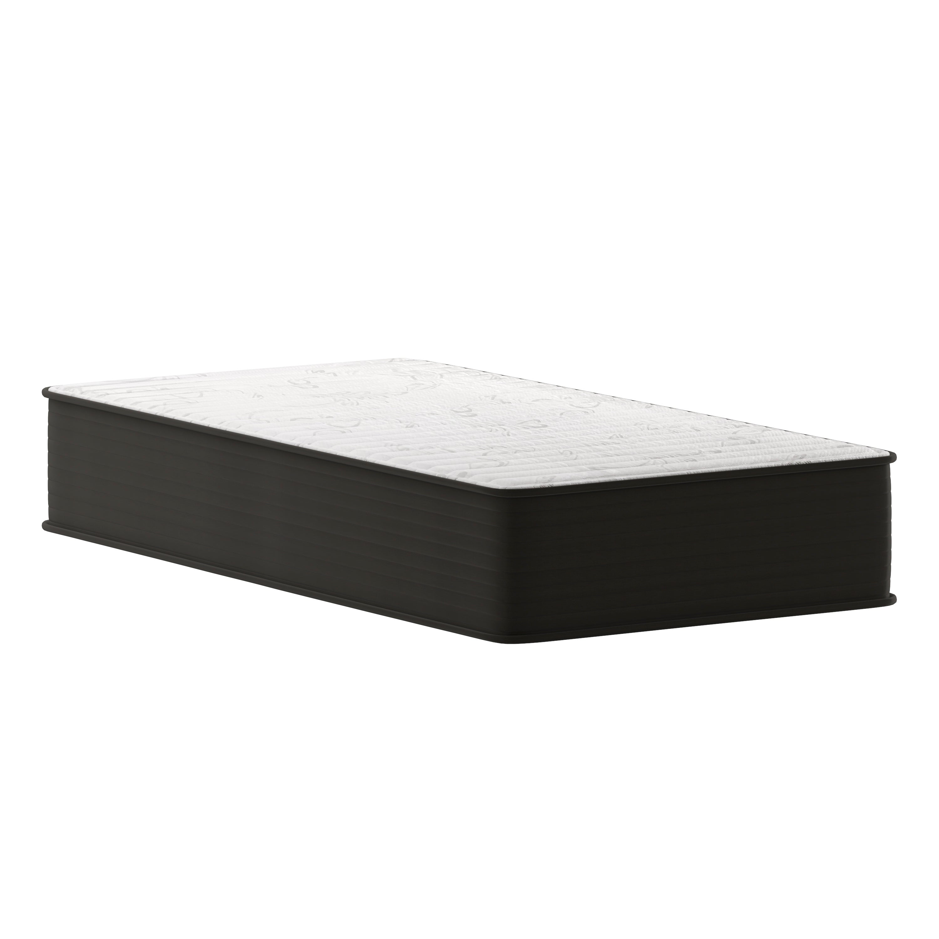 Dream 12 Inch Hybrid Mattress, Twin Size High Density Foam and Pocket Spring Mattress in a Box, CertiPur-US Certified Foam, White/Black