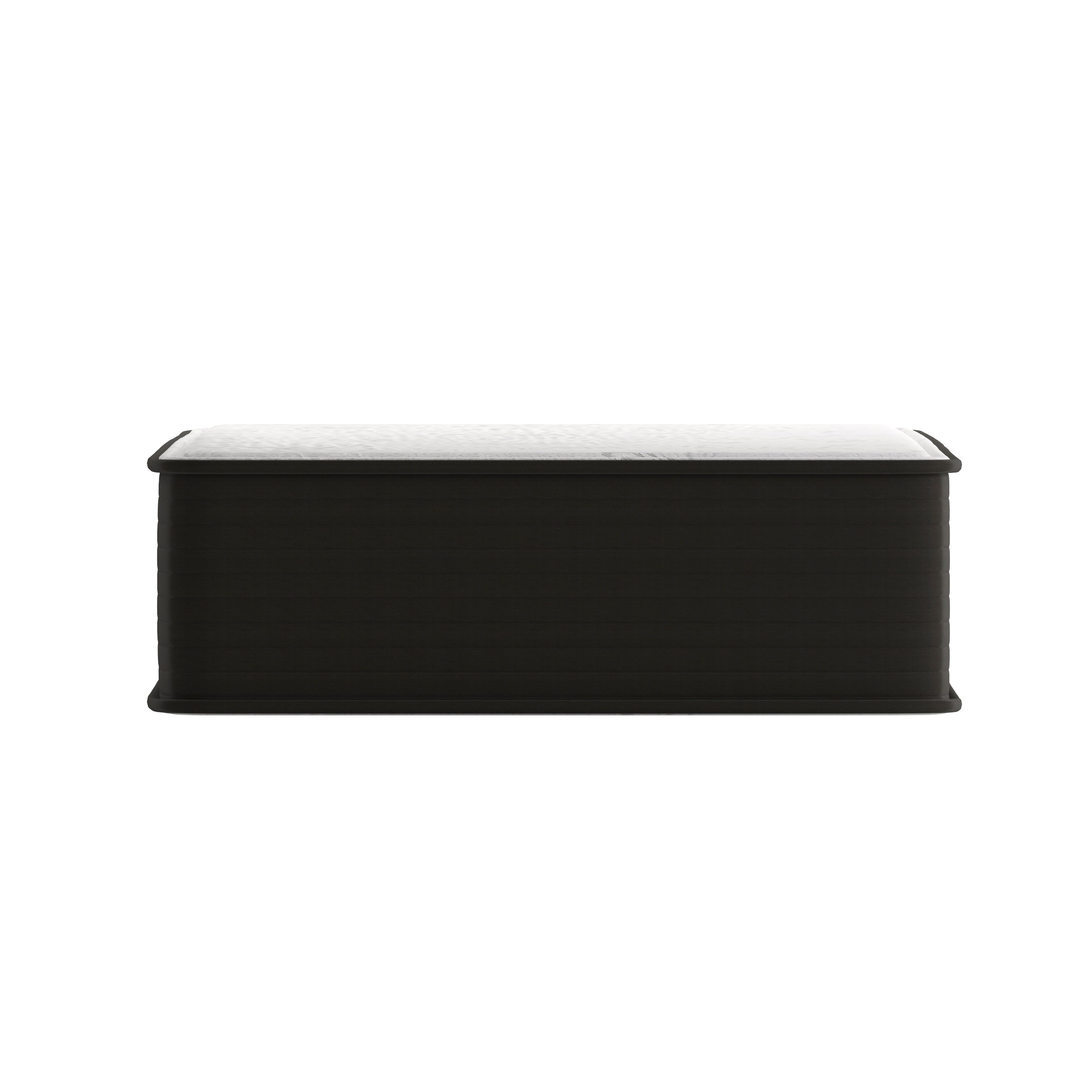 Dream 12 Inch Hybrid Mattress, Twin Size High Density Foam and Pocket Spring Mattress in a Box, CertiPur-US Certified Foam, White/Black