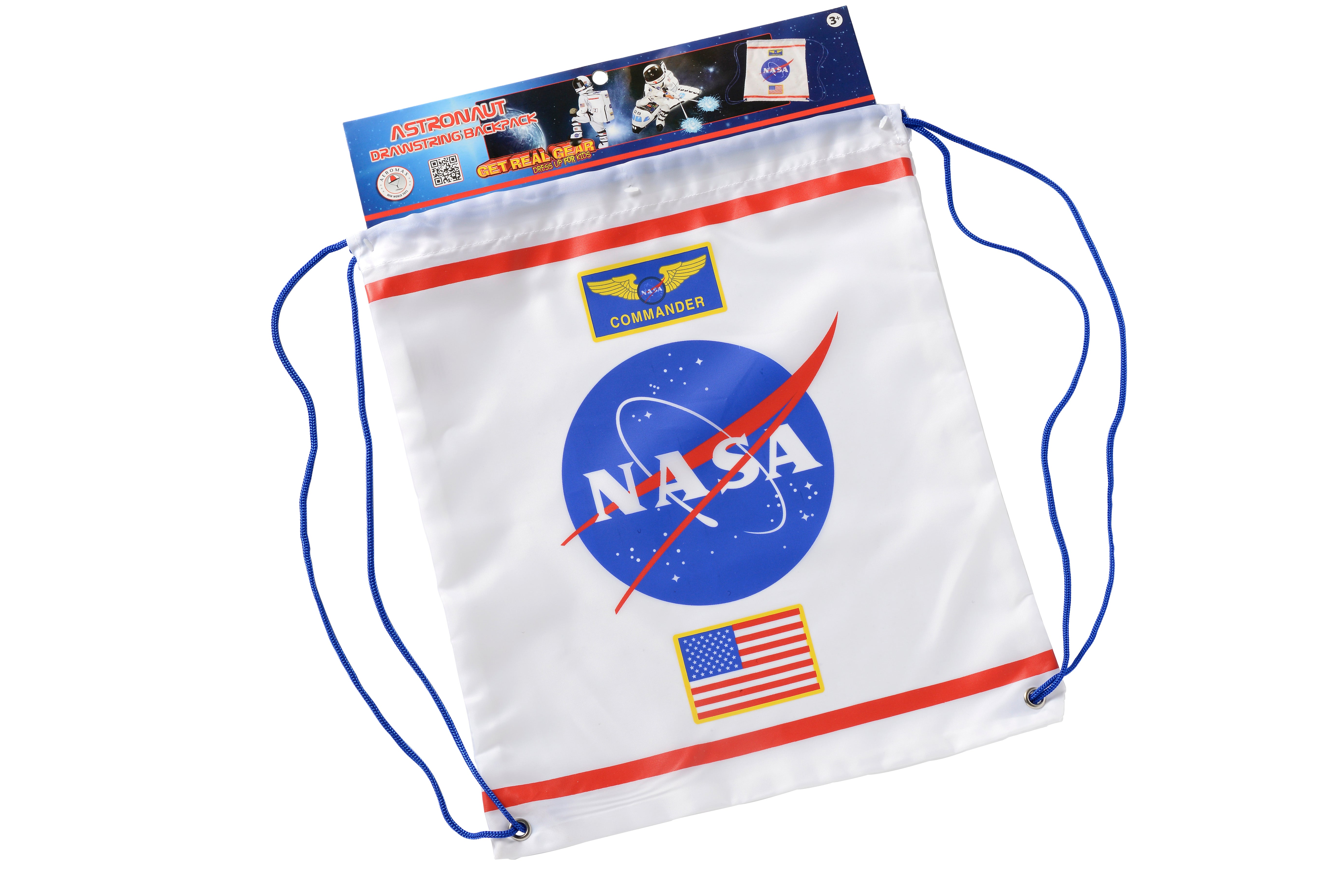 Drawstring Backpack Astronaut, White