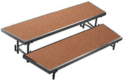 NPS® 2 Level Tapered Standing Choral Riser, Hardboard (18" x 96" Platform), Frame Color: Black
