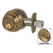 Grade 1 Single Cylinder Deadbolt; Antique Brass, SC1