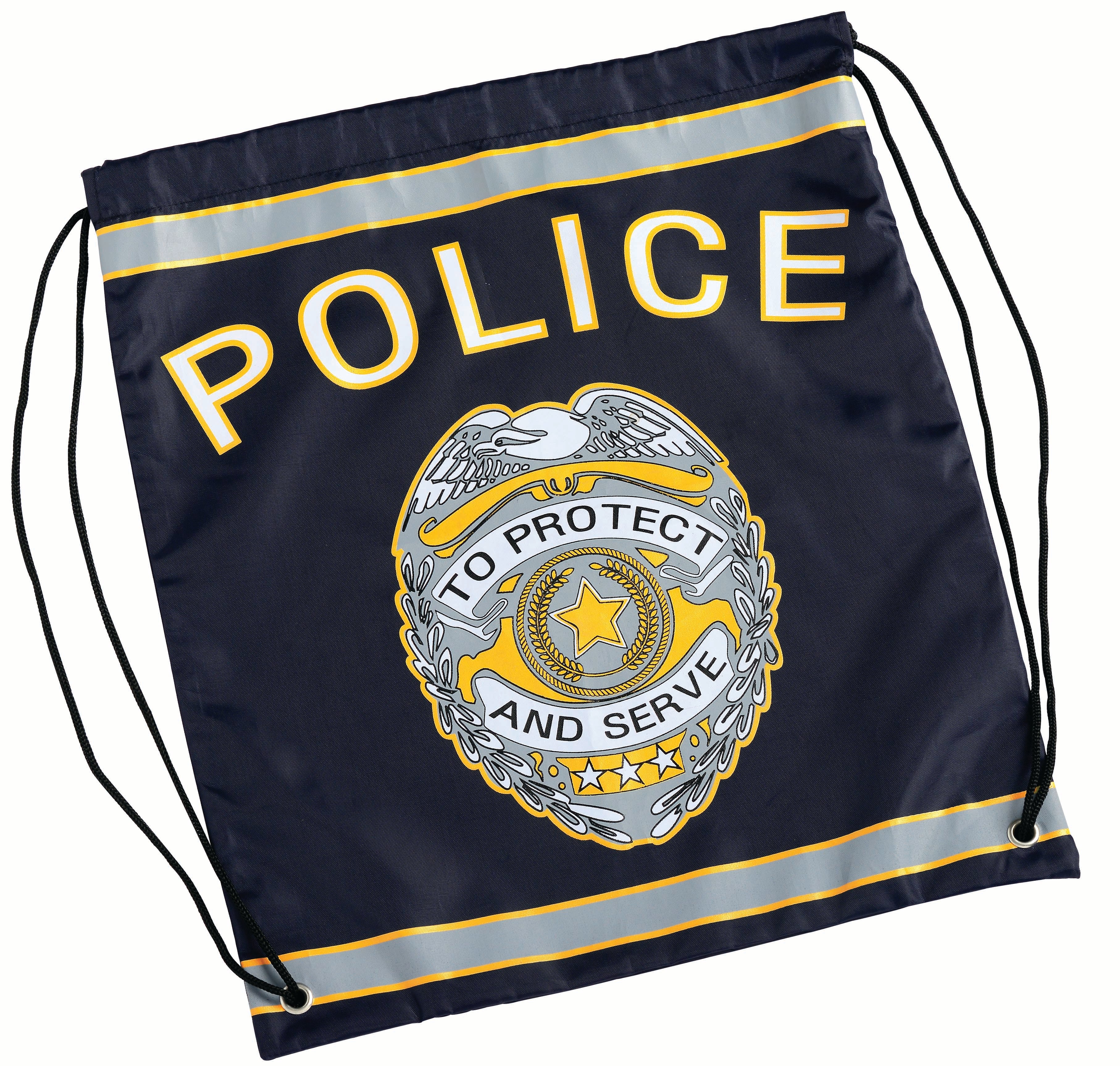 Drawstring Backpack Police, Navy Blue