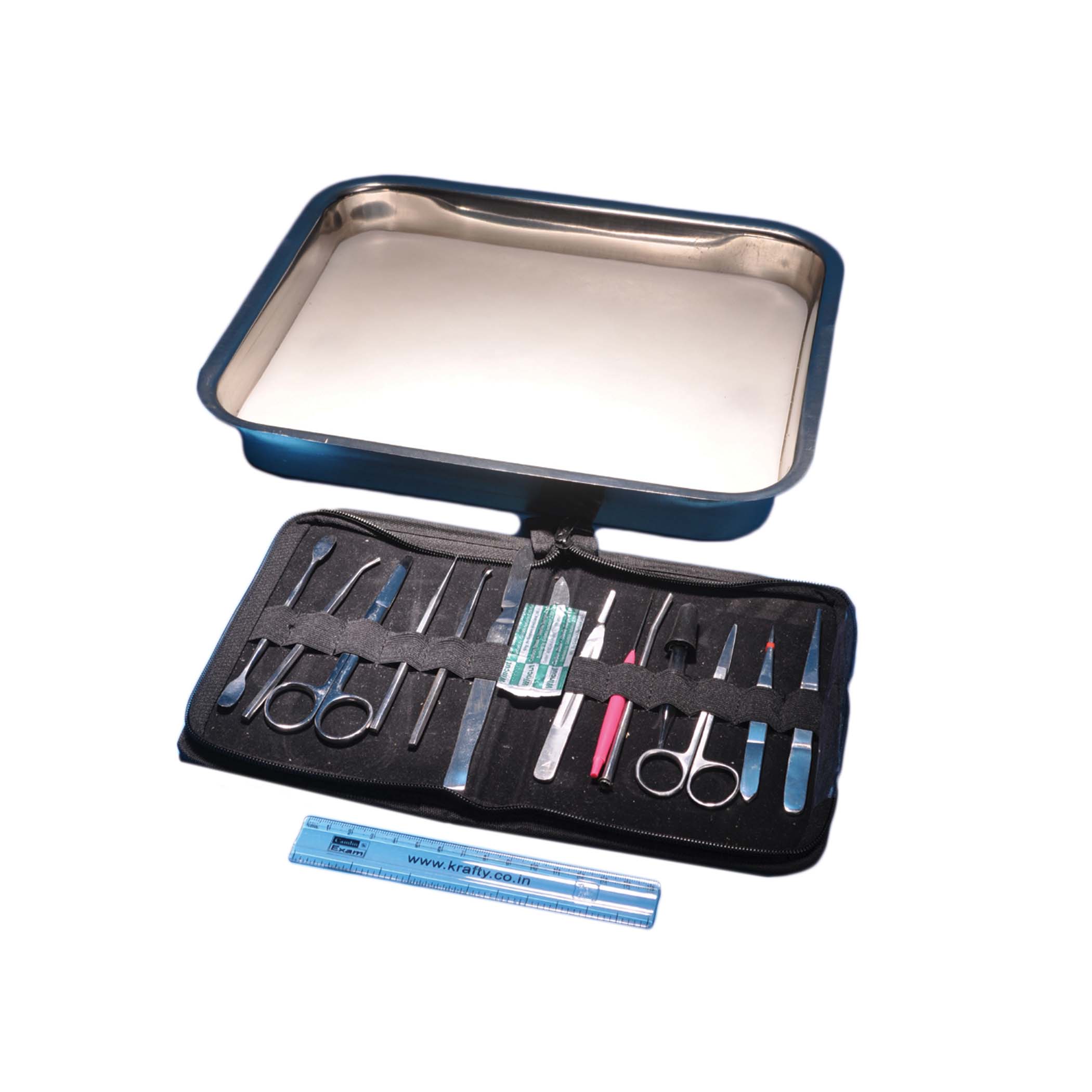 United Scientific® Dissecting Instruments, Deluxe Set Of 14 With Dissecting Tray