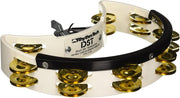 Rhythm Tech DST21 Drum Set Tambourine, White With Brass Jingles