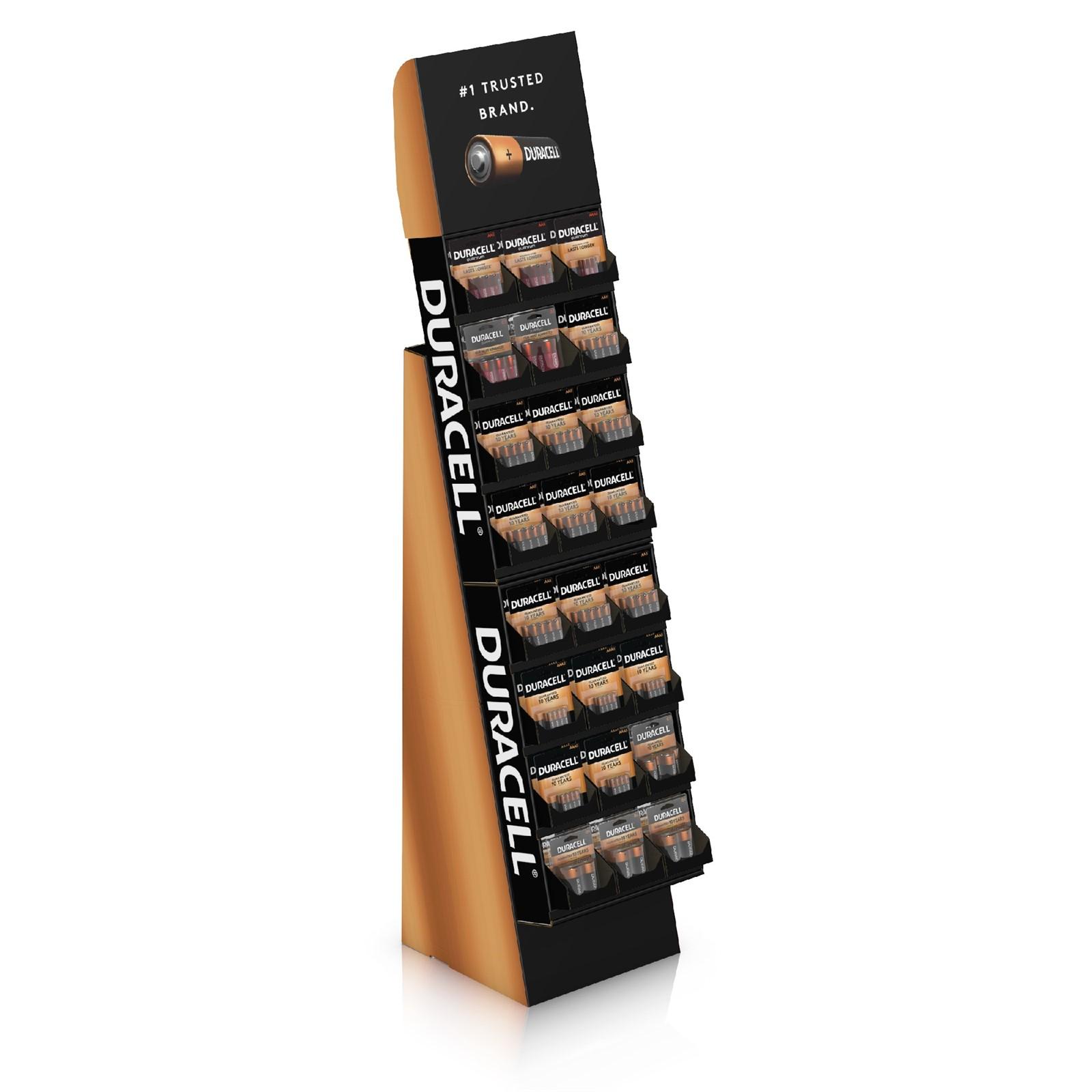 41333-02616 Duracell 2-Tray Floorstand Display, Featuring Coppertop and Quantum Batteries