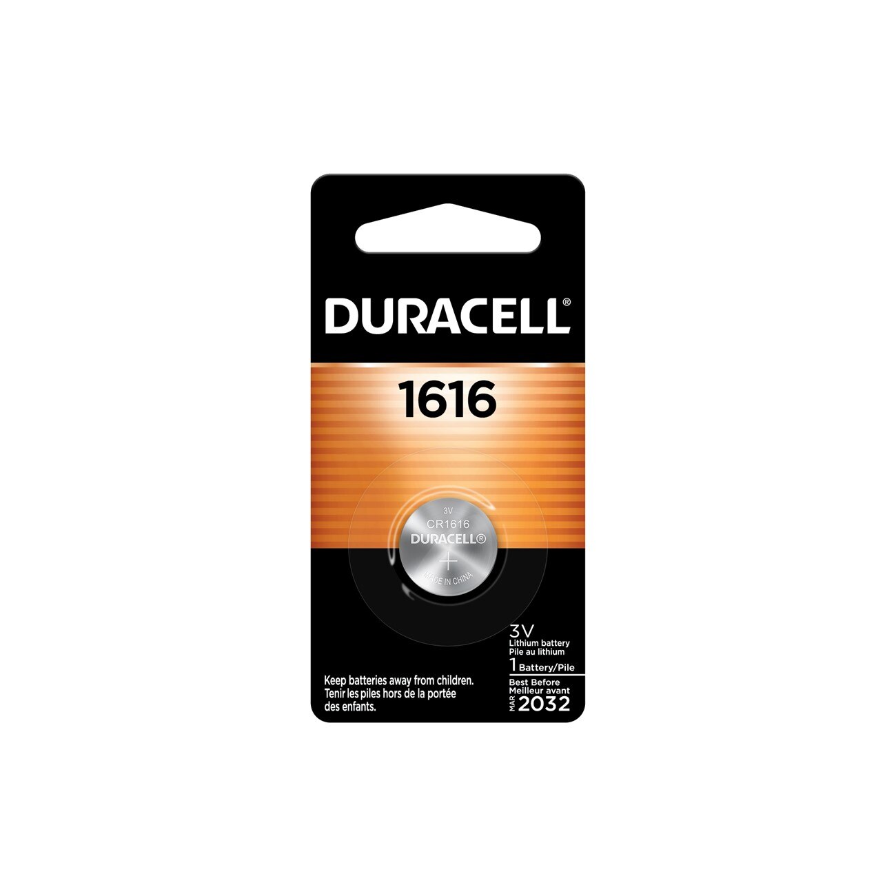 Coin Battery, DL1616, Lithium, 1PK, 36/CS