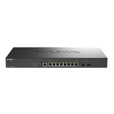 D-Link DXS-1210-10MP 8-Port 10G Multi-Gigabit Smart Managed Switch - Ethernet Switch - Gigabit Ethernet - 3 Layer Supported - 453.90 W Power