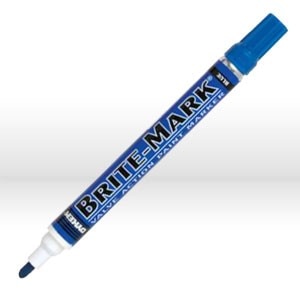 ITW Dymon/Dykem Brite-Mark Valve Action Marker, Type: Valve action tip, Style: Permanent capillary marker, Material: Solvent based, Size: Medium tip, Color: Blue, Replaces Part Number: DYM41001