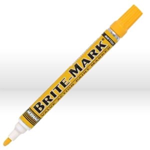 ITW Dymon/Dykem Brite-Mark Valve Action Marker, Type: Valve action tip, Style: Permanent capillary marker, Material: Solvent based, Size: Medium tip, Color: Yellow, Replaces Part Number: DYM41006