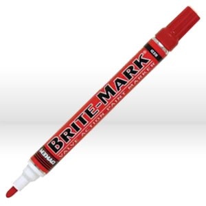 ITW Dymon/Dykem Brite-Mark Valve Action Marker, Type: Valve action tip, Style: Permanent capillary marker, Material: Solvent based, Size: Medium tip, Color: Red, Replaces Part Number: DYM41002