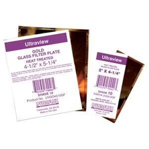 Dynaflux Gold Glass Filter Plates, Size: 4-1/2" x 5-1/4", Shade: 12, Packaging Qty: 25