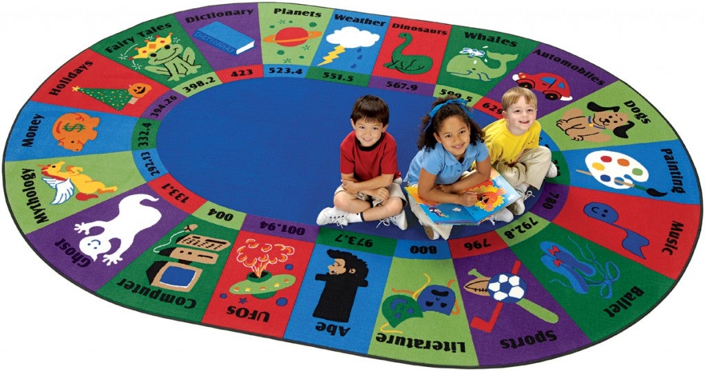 Dewey Decimal Fun Rug - 6ft 9in x 9ft 5in - Oval  - Multi