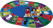 Dewey Decimal Fun Rug - 6ft 9in x 9ft 5in - Oval  - Multi