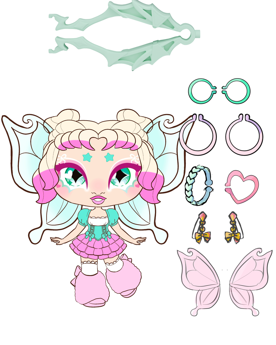 Fiercelings - Keychain Assortment  contains Riot , Coco, Mintie, Luna