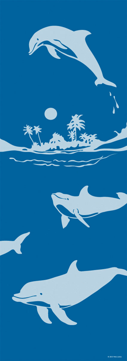YOGI MAT™ Dolphins - Blue -  1/8"H x 24"W x 68"L