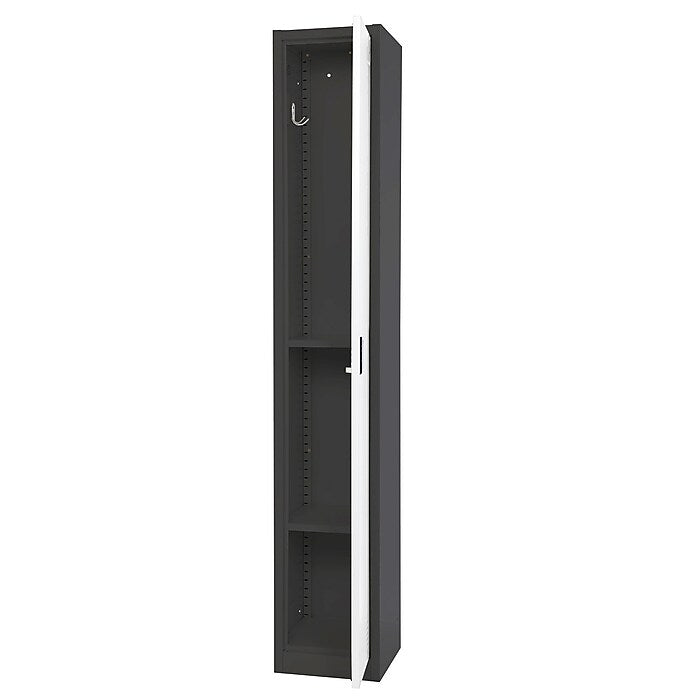 72" H x 12" W  Single Tier Steel Storage Locker with Digital Lock, Black and White