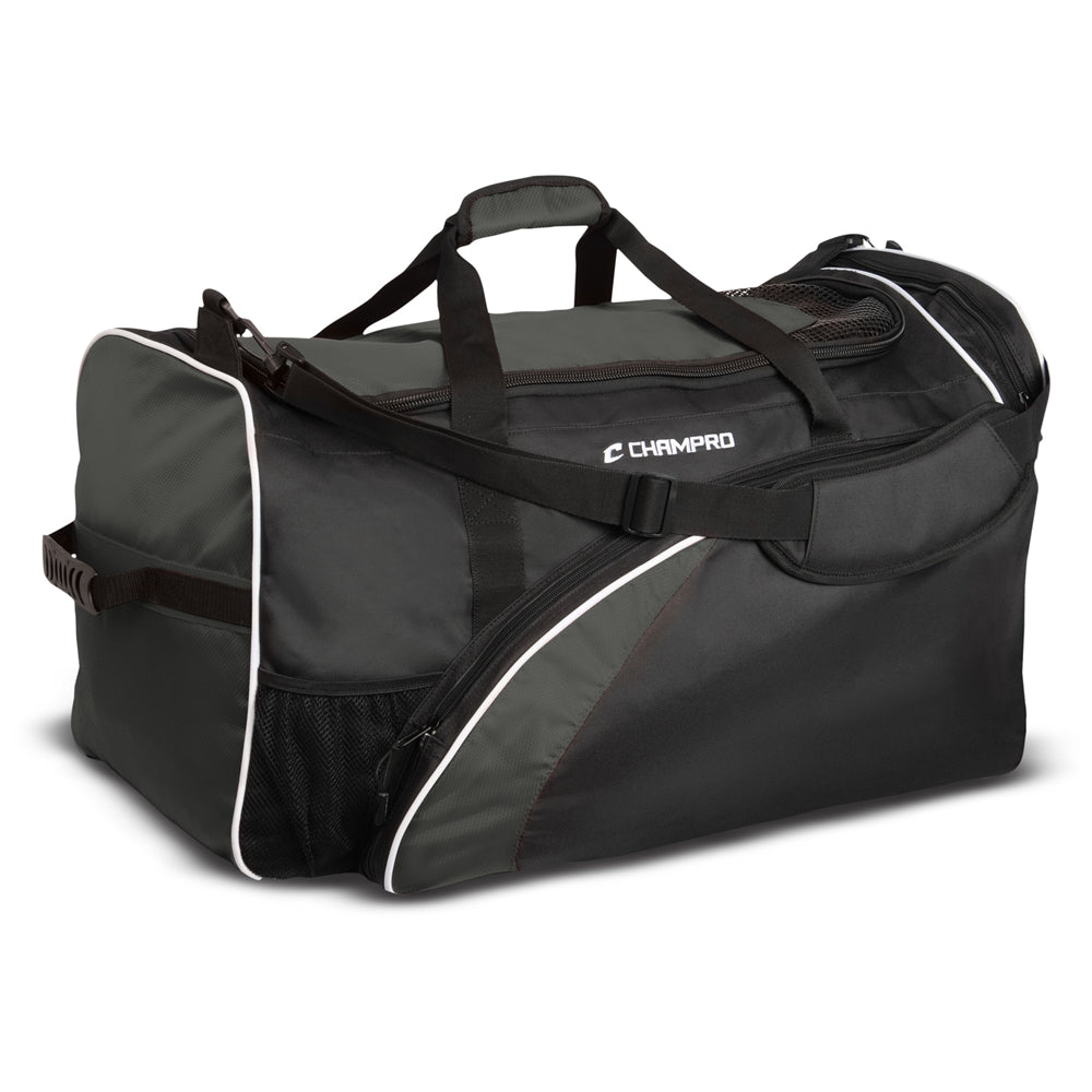Varsity Football Equipment Bag, 28" x 15" x 15" - Black Grey