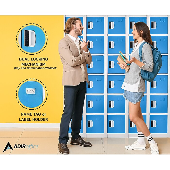 72" H x 12" W  6-Tier Steel Storage Locker with Digital Lock, Blue