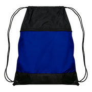 Drawstring Bag w/Zipper Pocket - Royal