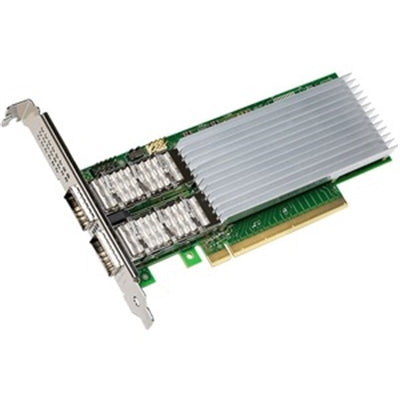 Intel - Ethernet RJ-45 Network Adapter - Dual-Port QSFP28 - PCI Express (PCIe) 4.0 X16 - Ethernet Port Configuration Tool - Green