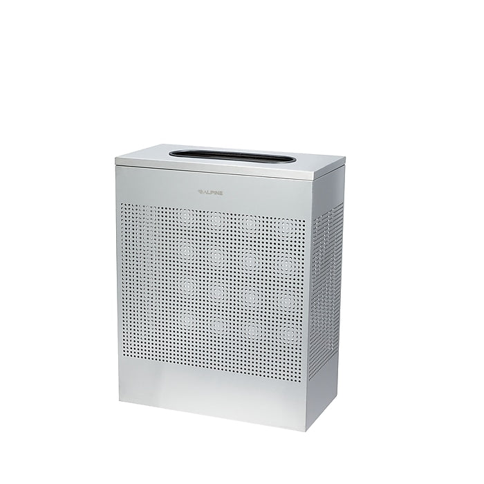 23 Gallon Stainless Steel Square Perforated Decorative Waste Receptacle