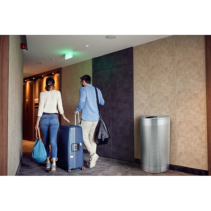 12 Gallon Stainless Steel Perforated Half Round Decorative Waste Receptacle