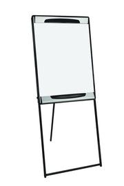 MasterVision Magnetic Gold Ultra Dry Erase Footbar Pres. Easel, Black & Silver