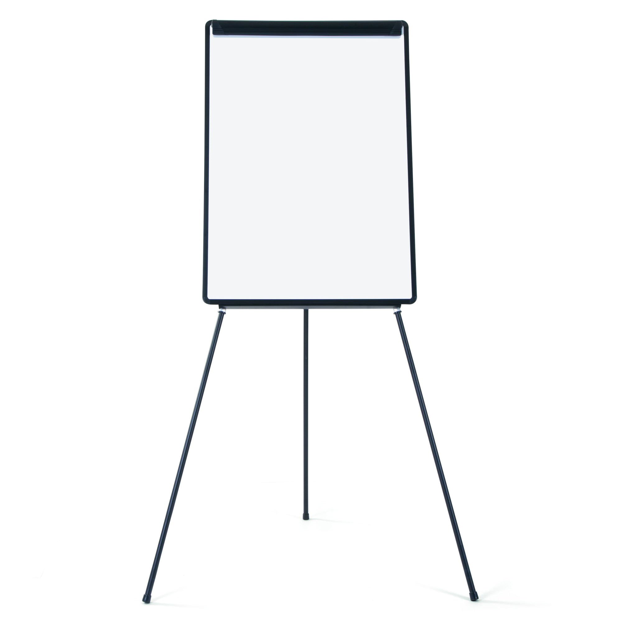 MasterVision Magnetic Lacquered Steel Dry Erase Tripod Pres. Aluminum Frame Easel, Black