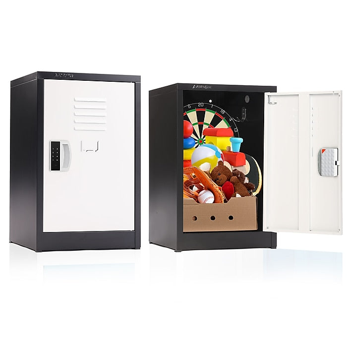 24" H x 15" W Steel Single Tier Storage Locker with Digital Lock, Black and White