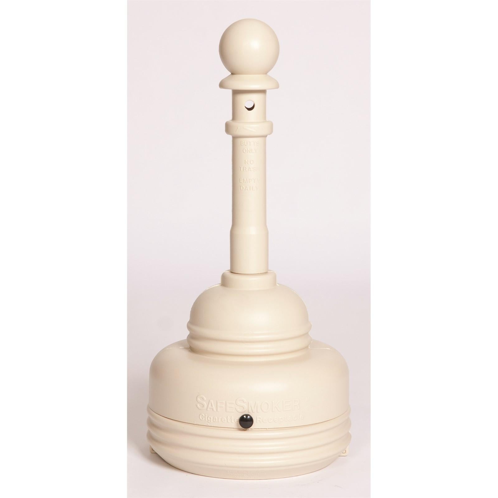 SAFESMOKERS, SafeSmoker Receptacle - Poly w/Metal Bucket-Beige, CAPACITY: 5 Quart