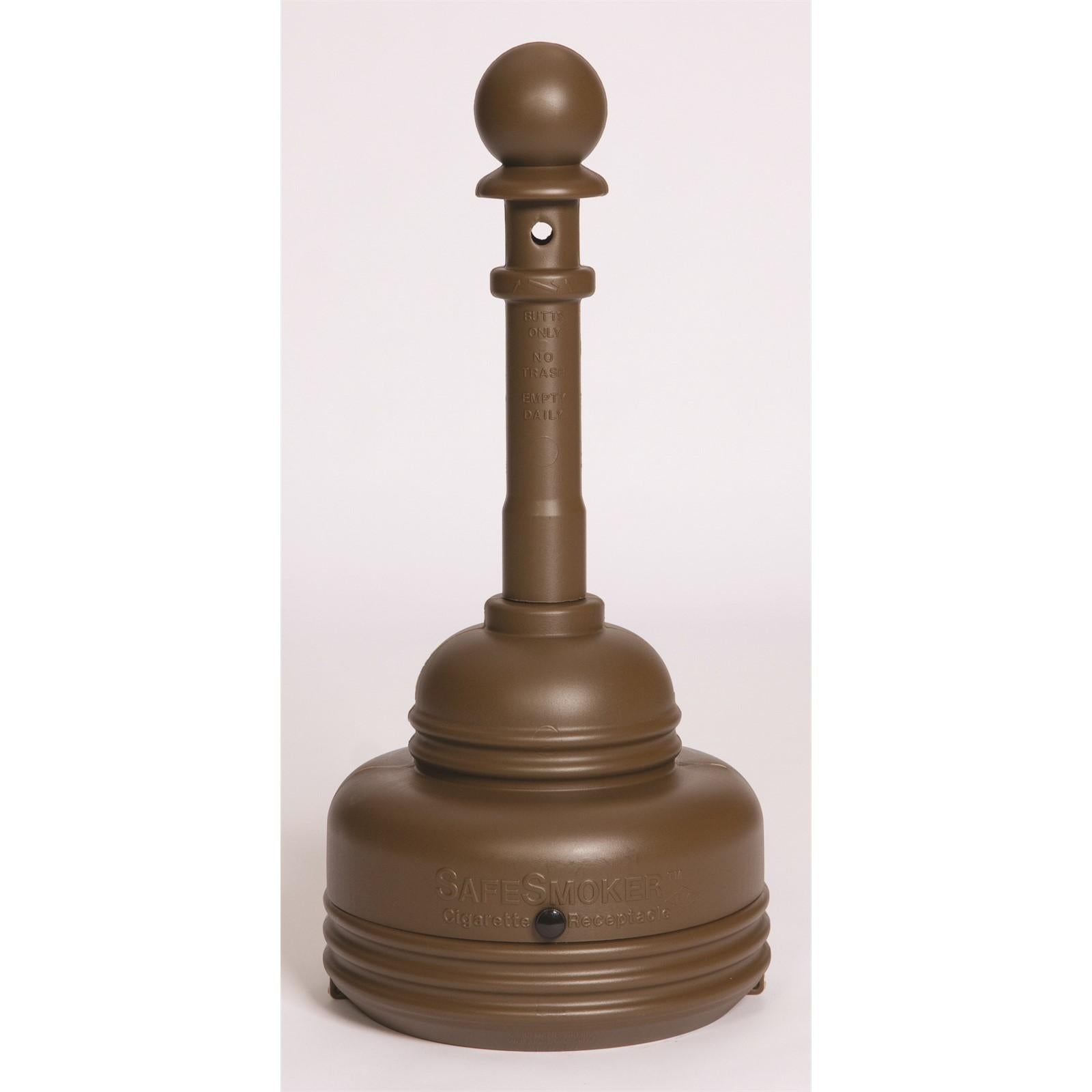 SAFESMOKERS, SafeSmoker Receptacle - Poly w/Metal Bucket-Brown, CAPACITY: 5 Quart