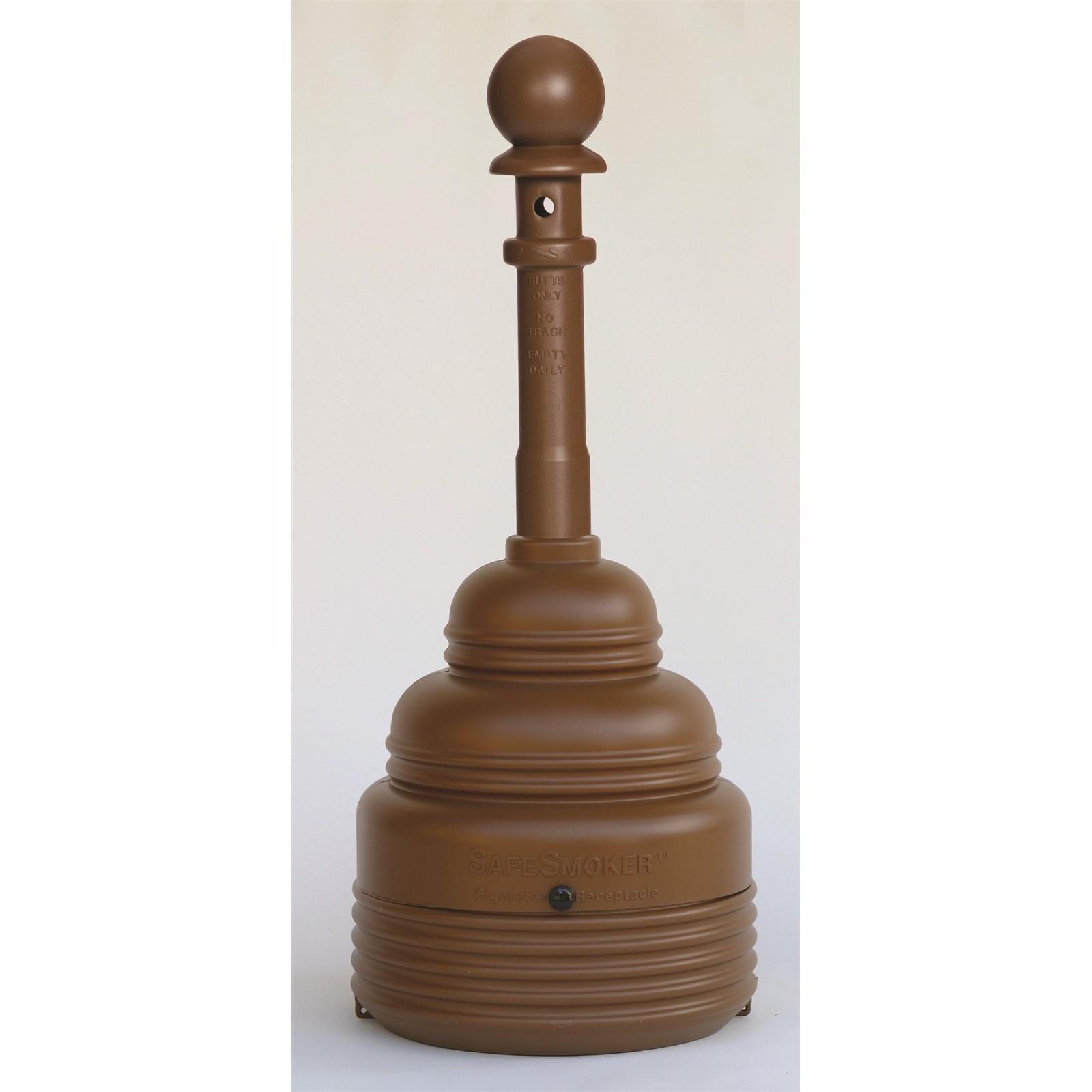 SAFESMOKERS, SafeSmoker Receptacle - Poly w/Metal Bucket-Brown, CAPACITY: 4 Gal.