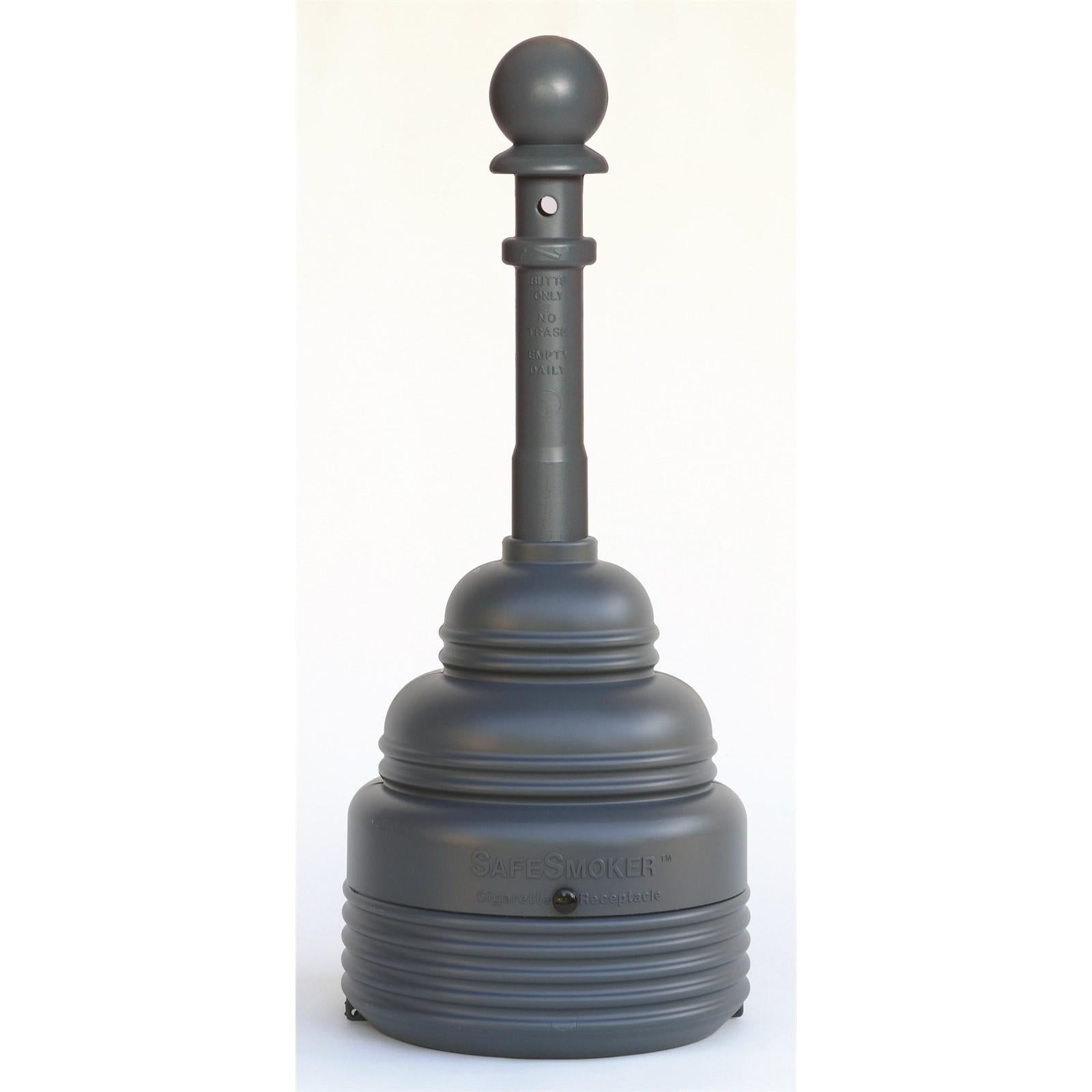 1208GRAY Eagle SafeSmoker Cigarette Butt Receptacle Receptacle-Poly w/Metal Bucket,Gray,4 gal